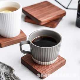 复古木质杯垫方形家居桌面水杯隔热垫正方形碗碟砂锅餐垫茶杯托