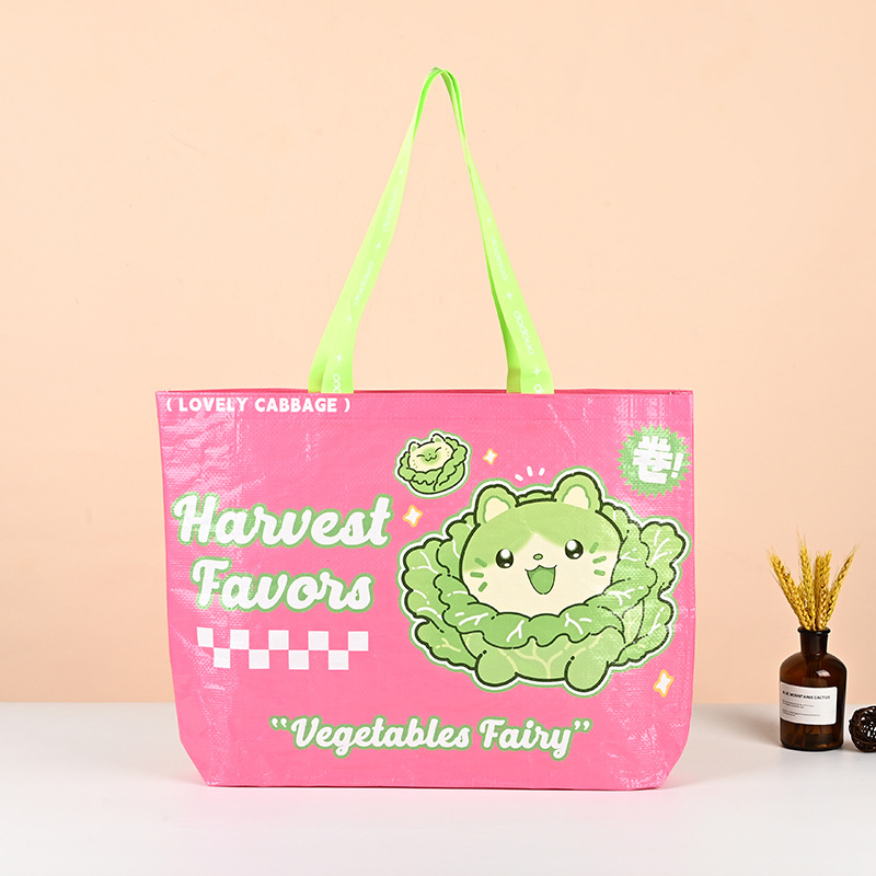 菜狗创意可爱编织袋定做餐厅广告宣传手提礼品袋定制潮流防水袋