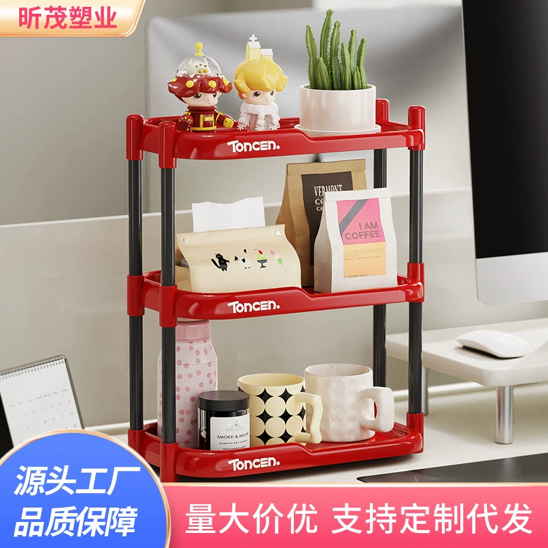 Настольная полка для офисного дома большой емкости многофункциональная стойка для хранения в стиле ретро