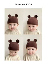 Вау! Bear Yeah ~ весенне-Осенняя детская шапка 0-3 месяца маленькая шапка для новорожденного, фетальная шапка без костей, осенняя хлопковая шапка-пуловер