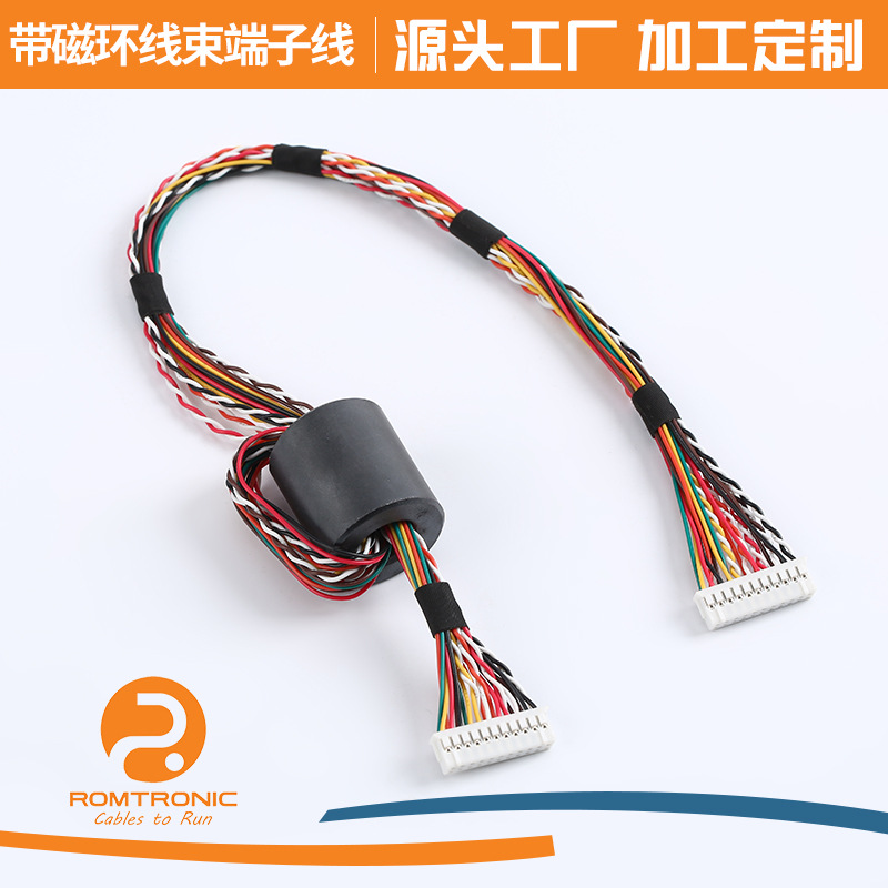 源头厂家工业医疗线带磁环线束端子线2*12仪器设备PVC线束端子线