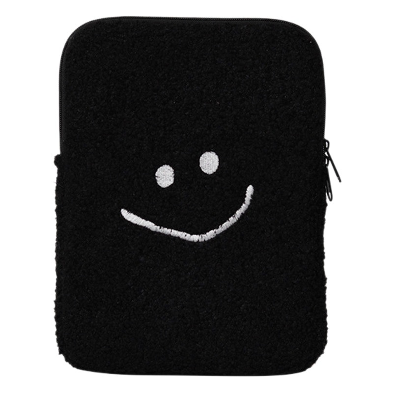 Trendy South Korea Instagram Style Autumn and Winter Plush Smiley Face iPad Sleeve Sleeve Tablet Protective Case Laptop Bag