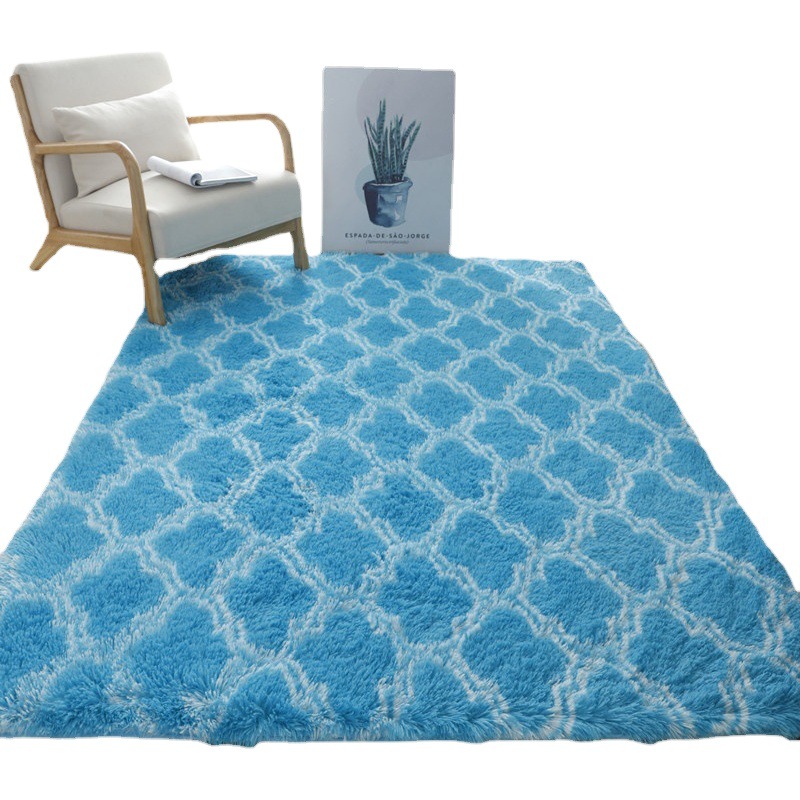 Alfombra nórdica con efecto tie-dye para sala de estar, dormitorio, mesa de centro, balcón, ventana, mesita de noche, alfombra de felpa con diseño de cielo estrellado.