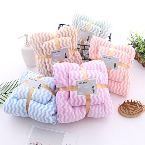Warp knitted coral velvet towel bath towel wide strip mother set soft thickened export set towel beach towel