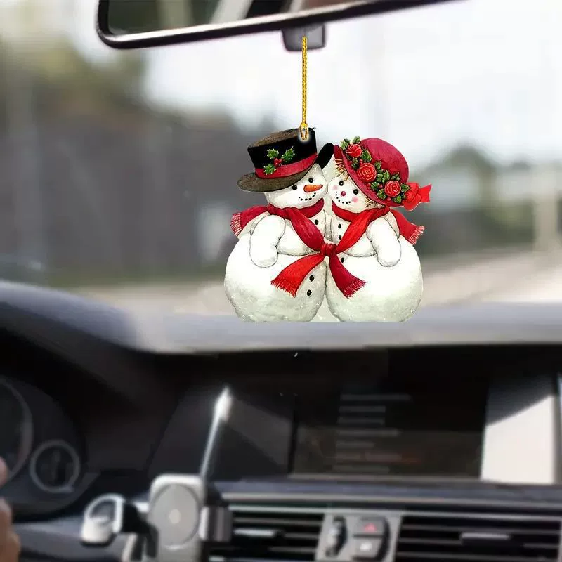 Рождественский акрилный кулон ретро Санта-Клаус снеговик