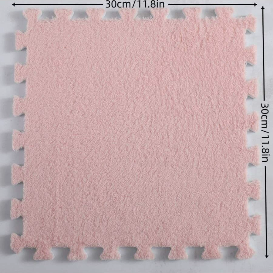 Плюшевая пенополевая пазловая плитка 30×30 см, противоскользящая мягкая ковровая плитка для гостиной