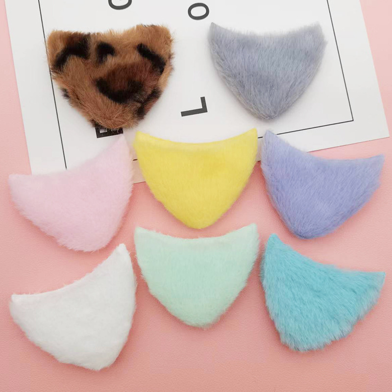 6.5cm double-sided plush cat ears hairband hair clip DIY accessories clothing children hair accessories plush accessories