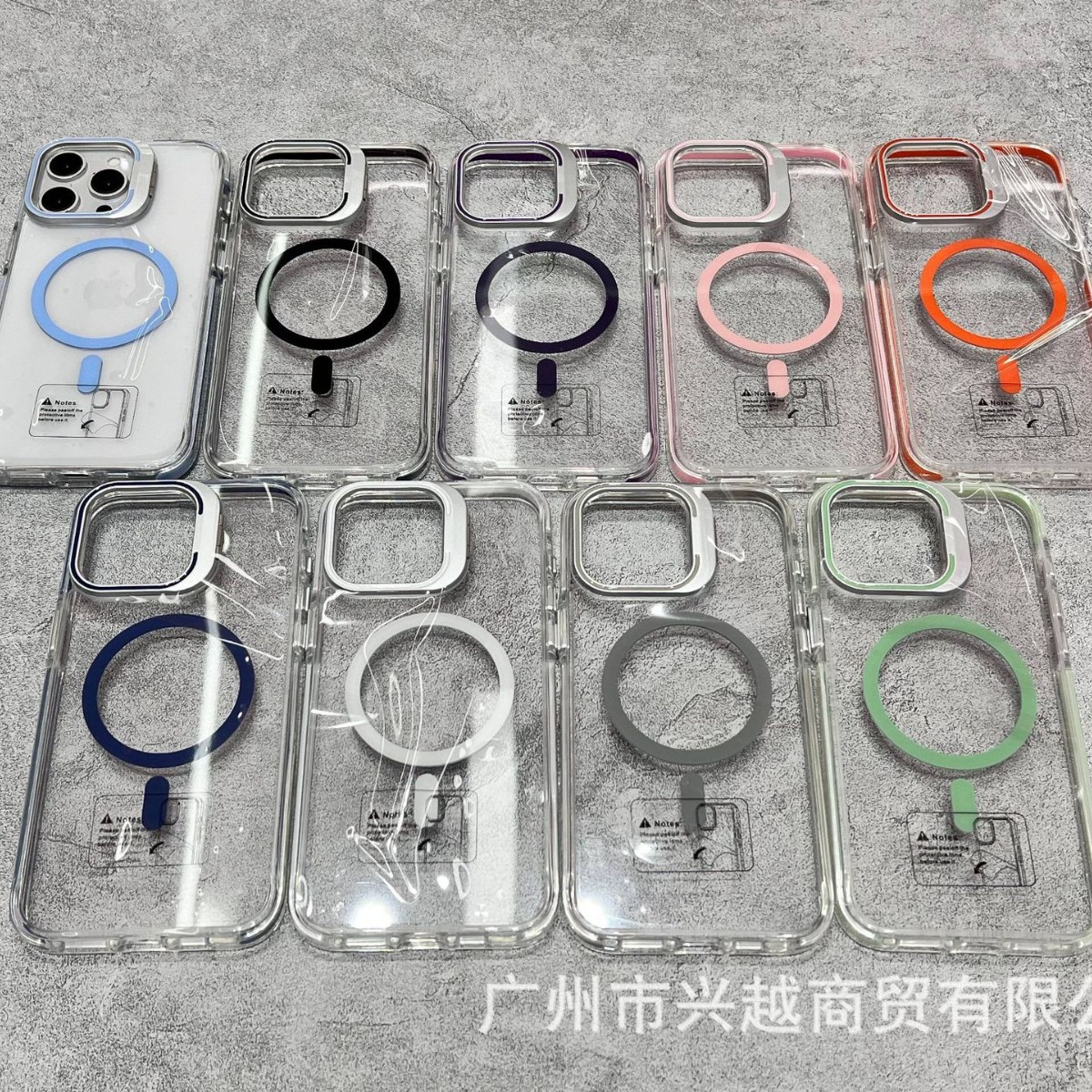 适用iPhone16ProMax手机壳透明双色磁吸苹果15镜头支架13保护套12