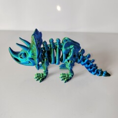 3D打印骨架三角龙关节可动动物真模型儿童呆萌玩具可爱恐龙摆件