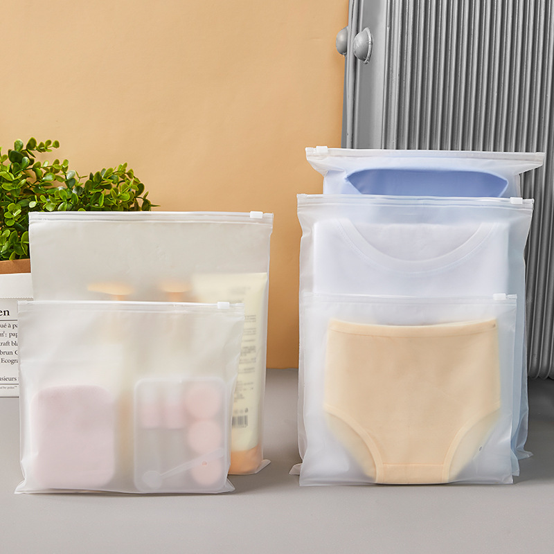 现货直供批发服装拉链袋透明磨砂塑料袋衣服收纳袋子通用包装袋子