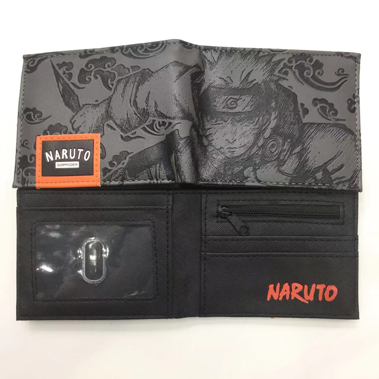 Naruto periferia billetera, Naruto Sasuke, cuatro generaciones de billetera roja, billetera corta, monedero de cambio de piel PU.