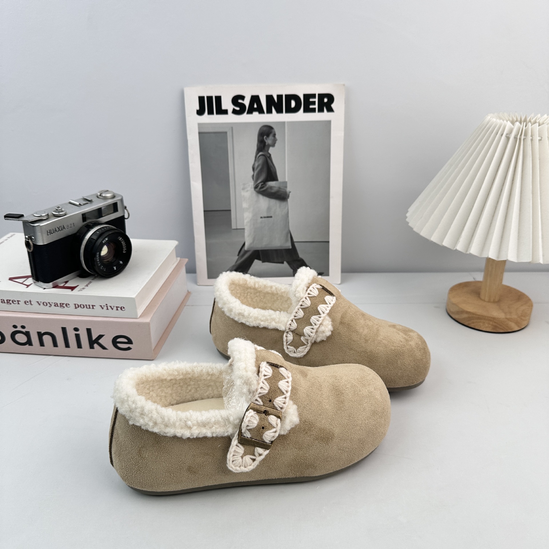 YUANBO2025 zapatos de lana de caño y invierno calientes zapatos de hebilla de algodón bolsas de mujer zapatos de bolsas de cabello image 5