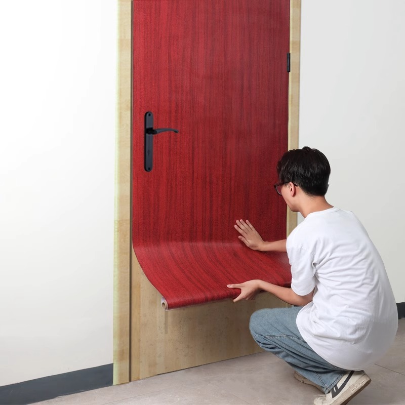 Door sticker whole wooden door renovation wallpaper self-adhesive door sticker entrance door renovation ugly old door color change wood grain sticker