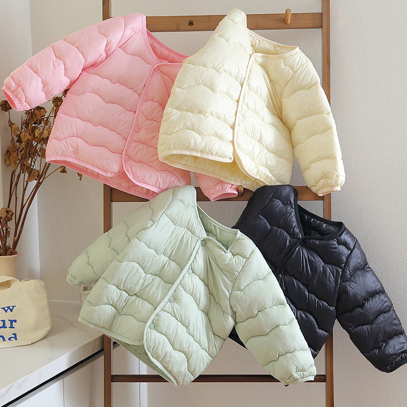 秋冬新款儿童羽绒棉服轻薄内胆男童女童简约外套中小童棉服外穿