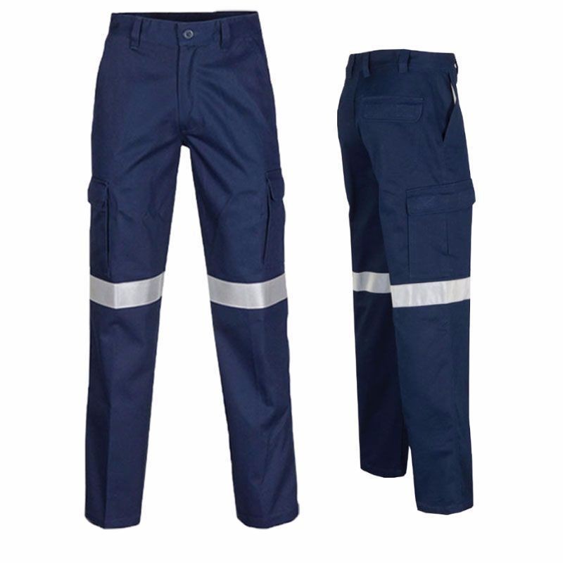 Pantalones reflectantes de algodón transpirable resistentes al desgaste de mediana edad sitio de construcción minería estación de servicio pantalones de trabajo pantalones de trabajo de protección laboral tira reflectante image 7
