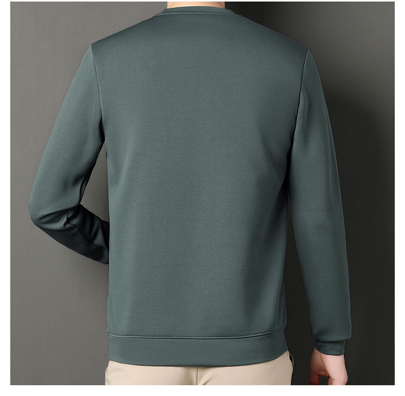 New Plush and Thick Long Sleeved T-shirt for Men with Round Neck Base, Trendy and Versatile Top_voghion.com