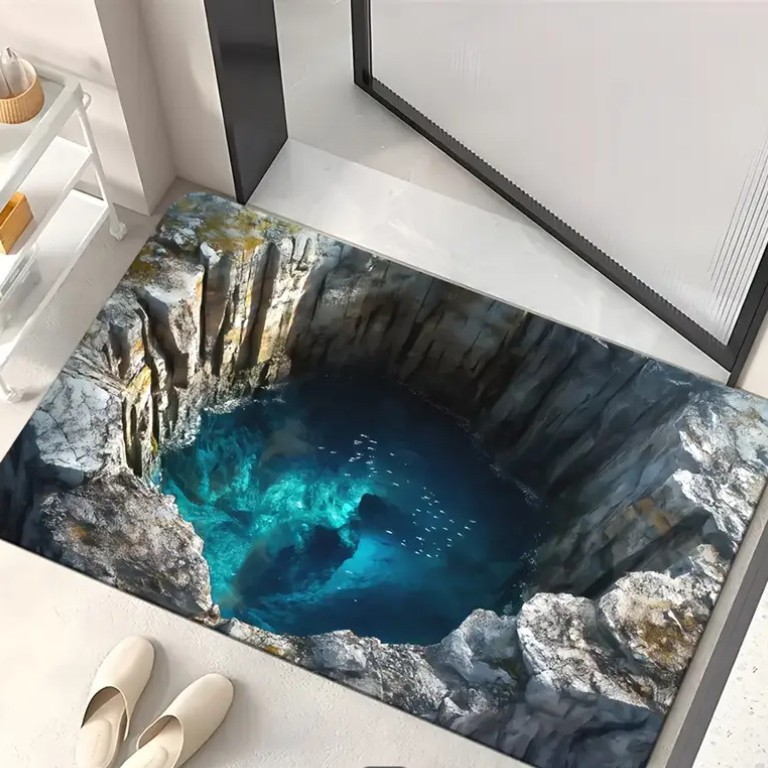 跨境亚马逊3D视觉陷阱地垫浴室厨房吸水防滑脚垫玄关入户门垫代发|undefined