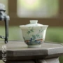 功夫手绘文人明知盖碗