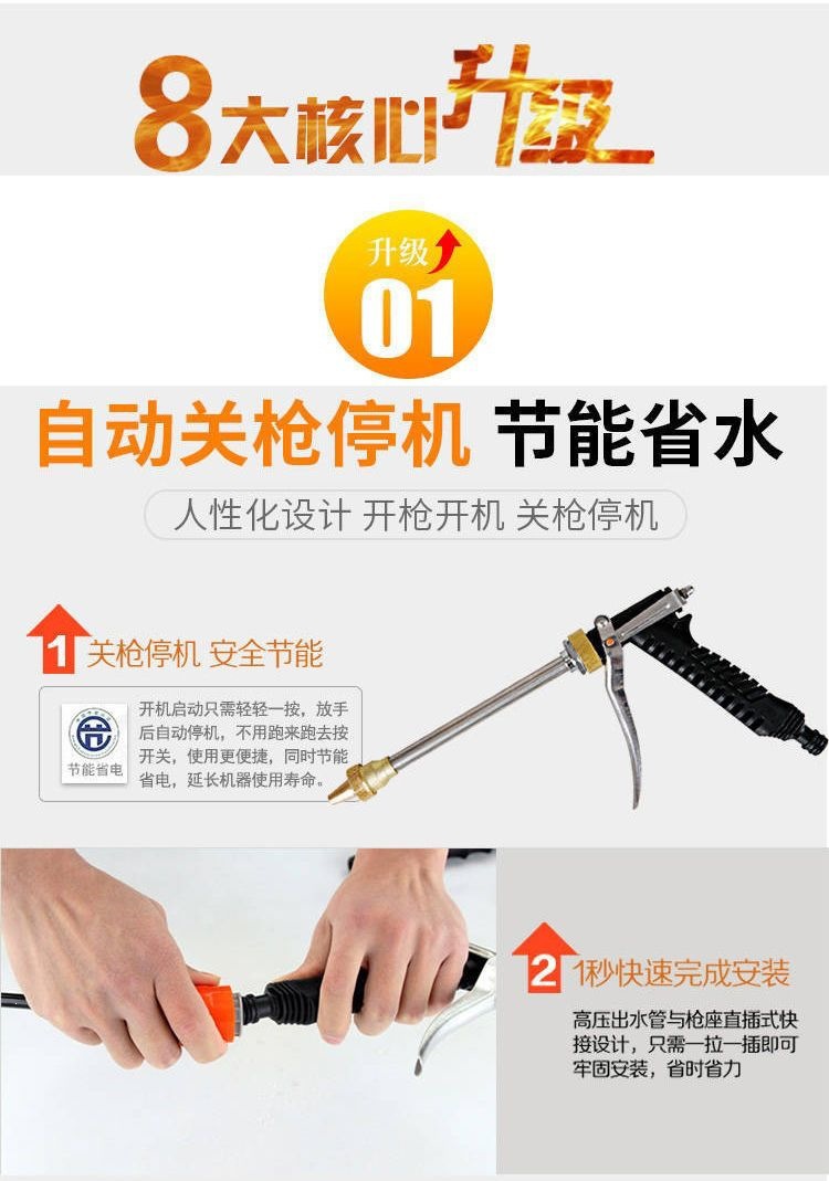 24v car wash machine for passenger and cargo vehicles, portable high-pressure car wash water pump, household car wash water gun