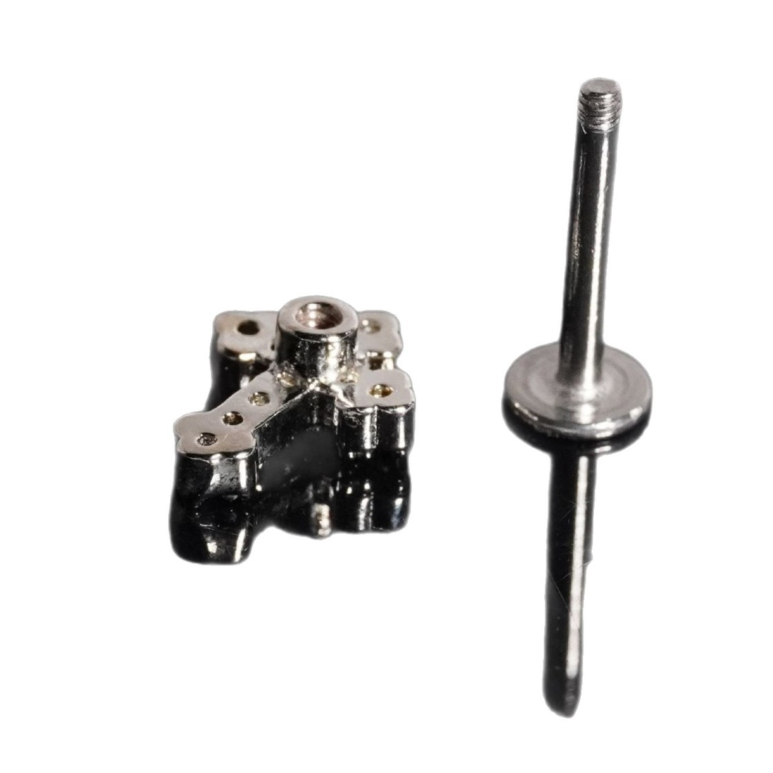 Cross Stud Earring With Zircon, Gold Plated Copper Cartilage Stud_voghion.com