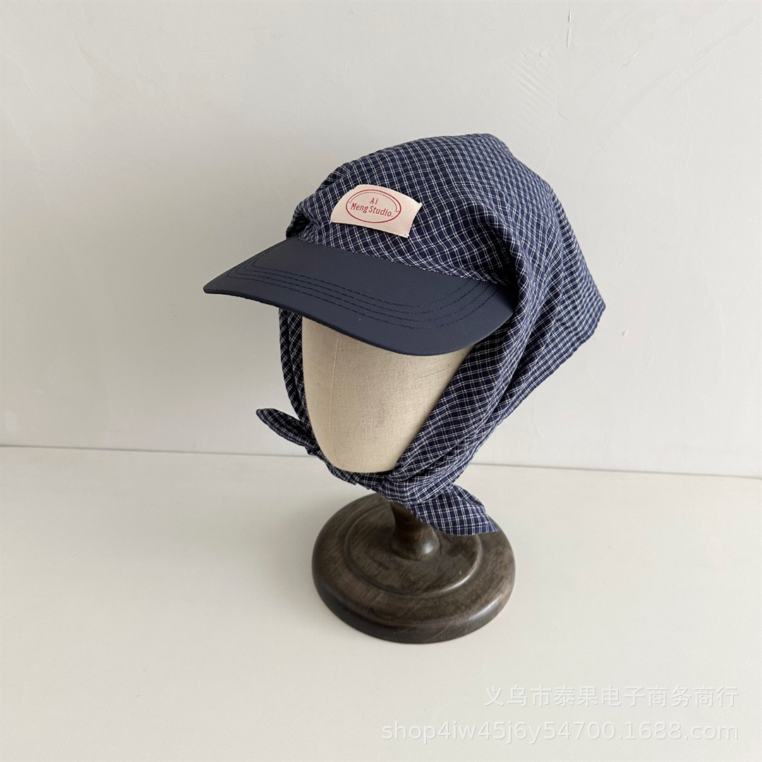 Ins-Summer New Youth Personality Wide-brimmed Sunscreen Cap Students Fashion Wear Concave-made Headscarf Cap