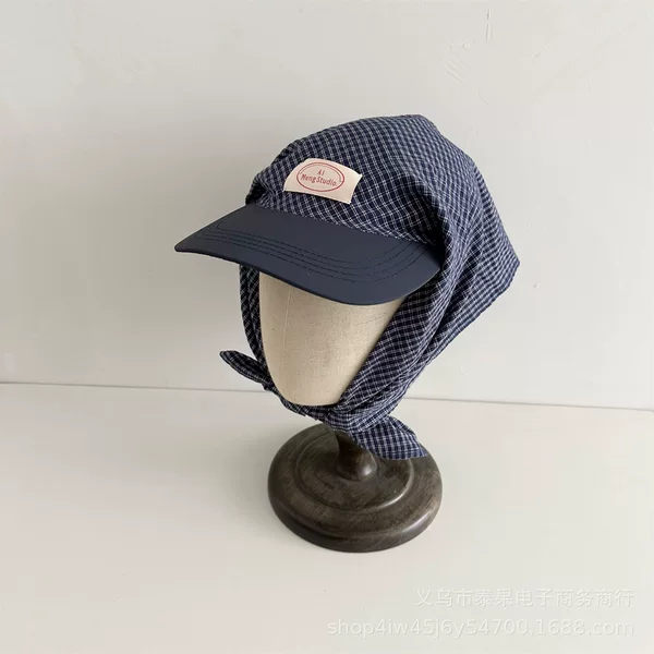 Ins-Summer New Youth Personality Wide-brimmed Sunscreen Cap Students Fashion Wear Concave-made Headscarf Cap