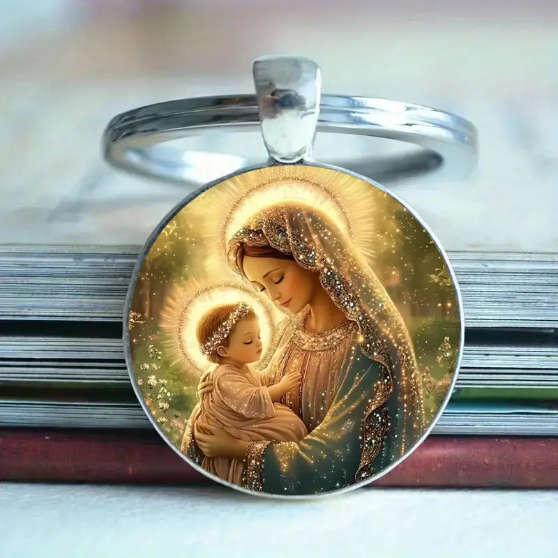 Cross-Border Export Fashion Warm and Loving Mother and Child Pattern Pendant Keychain Factory Direct Sale