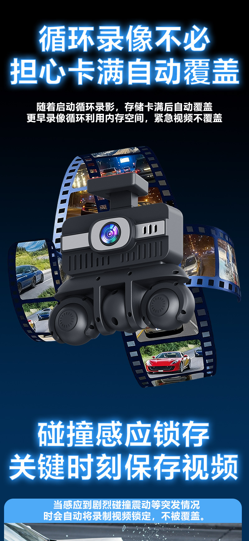W18-5 Lens Dashcam 3.16-inch 1080P Five-Channel Camera Manufacturer's Best-Selling Product for Foreign Trade and E-commerce on Amazon