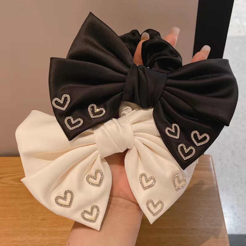 1 Piece Quantity Women's Simple Style Classic Style Bow Knot Cloth Inlay Rhinestones Hair Tie