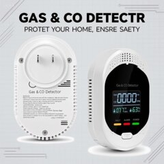 卸売 HD 液晶画面ディスプレイガス一酸化炭素温度と湿度フォーインワン警報家庭用壁プラグ検出器