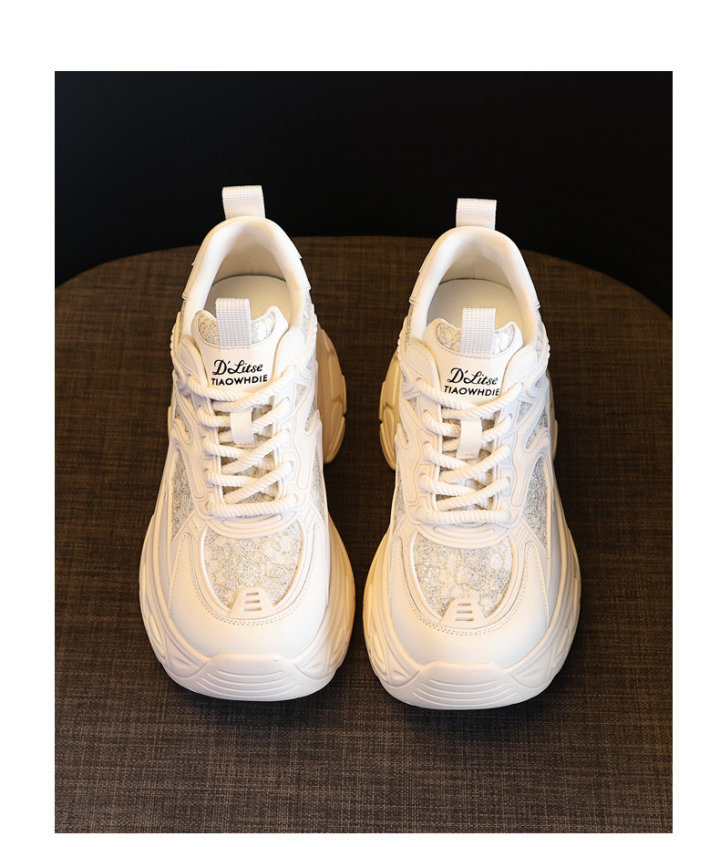 Giày thể thao đế dày dáng nhỏ khoe chân HT1697-12 sneaker nữ chunky đế dày — Màu be chi tiết 19
