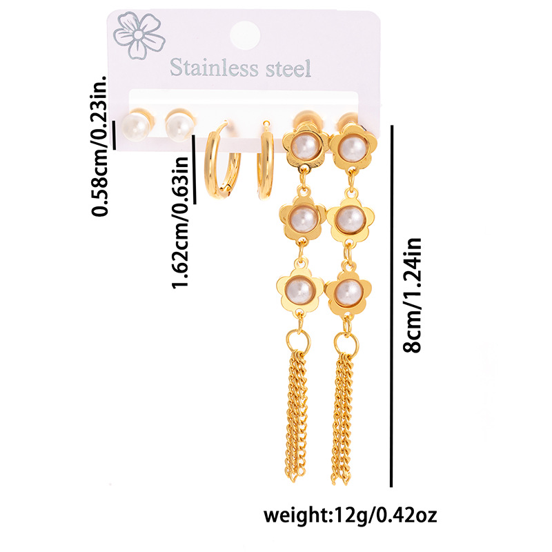 1 Set Lady Geometric Tassel Plating 304 Stainless Steel Drop Earrings Earrings Ear Studs display picture 5