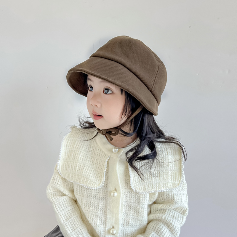 Otoño para niñas sombrero de bañera sombrero de protección solar sombrero de sol estilo británico vintage sombrero de cubo sombrero de pescador otoño invierno sombrero de niños