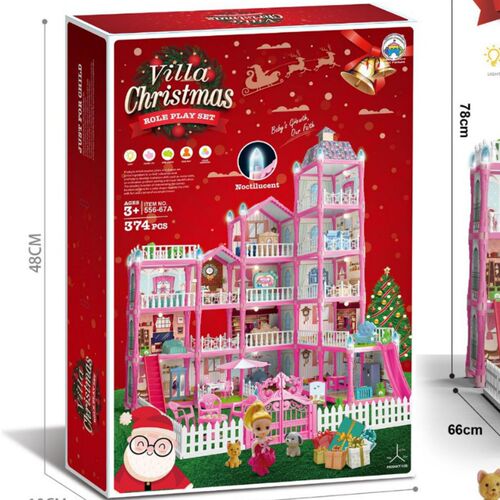 Cross-border Christmas puzzle play house princess castle girl assembled building blocks dollhouse villa children's toys
