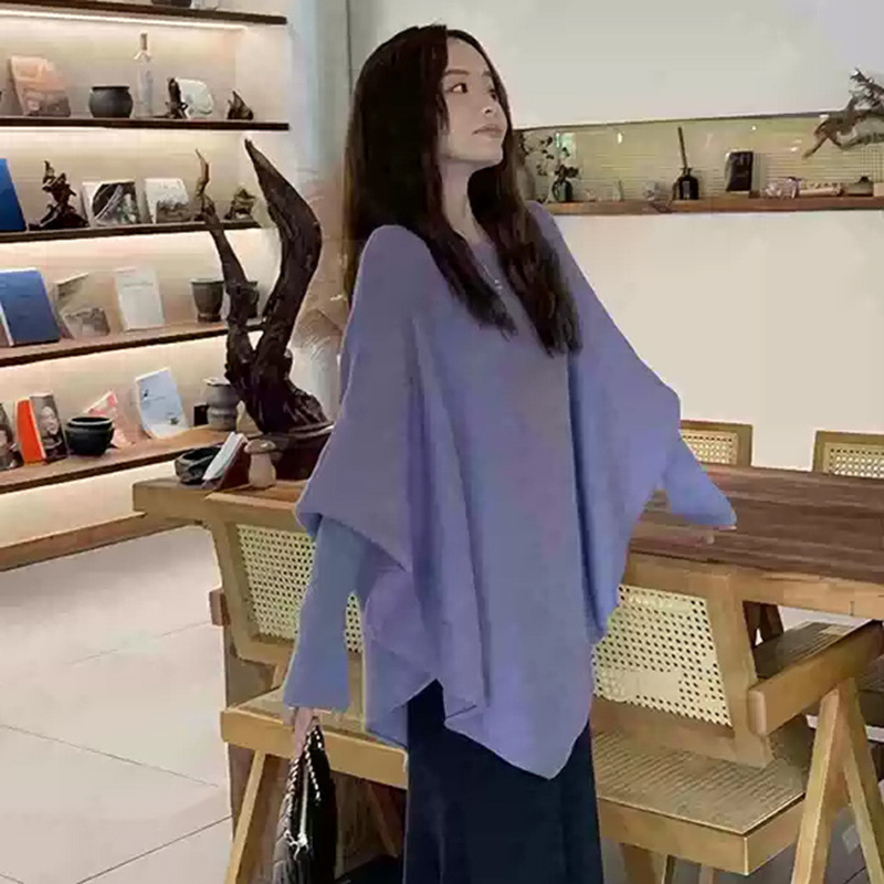 孕妇装2025秋季新款宽松慵懒风气质蝙蝠袖针织上衣半身裙孕妇套装|undefined