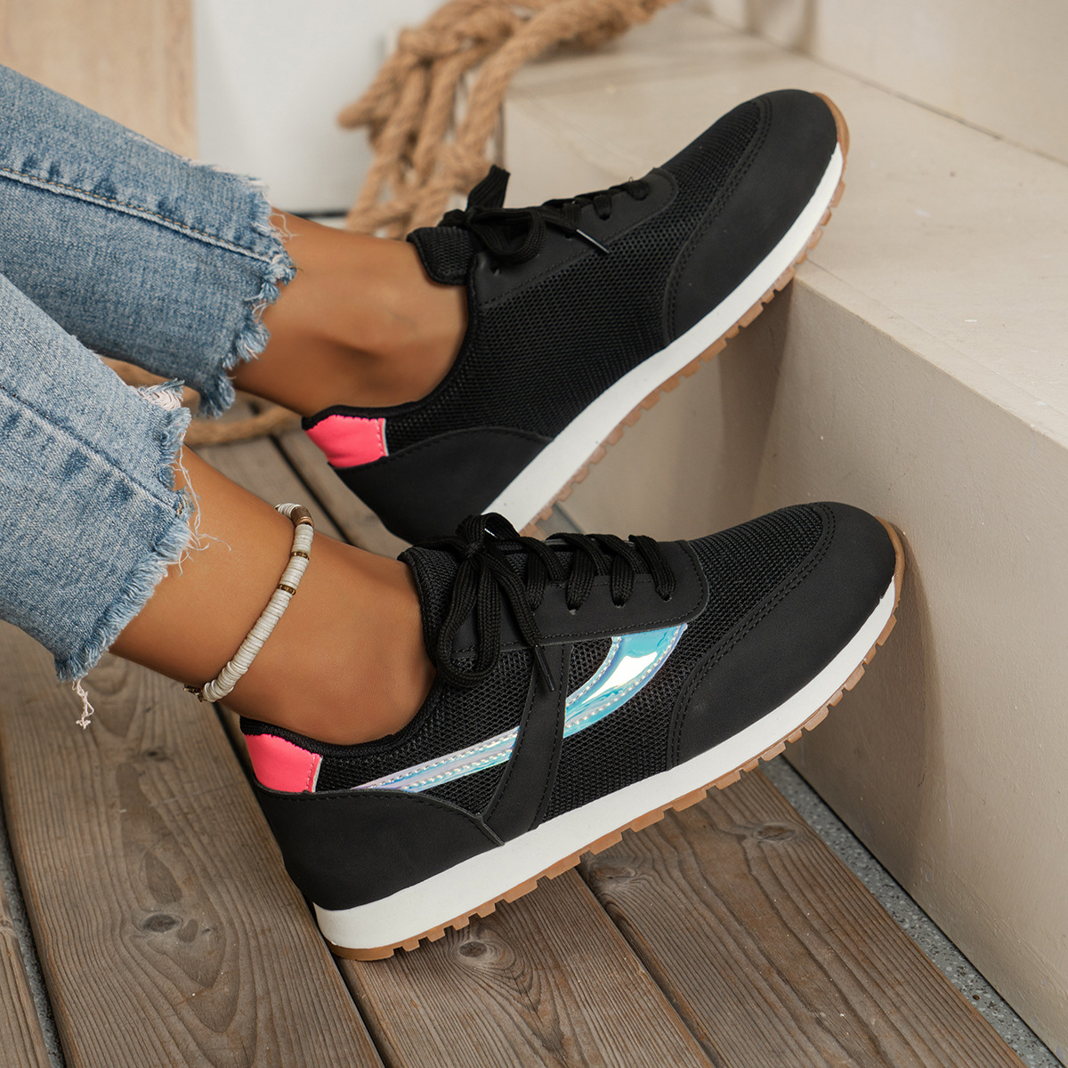 Freizeitschuhe für Damen, Tennisschuhe, Turnschuhe, Fußgewölbeunterstützung, leicht zu reinigen, leicht_voghion.com