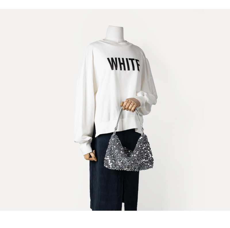 Naiste litritega õlakott, sädelev käekott kaenlaalune kott_voghion.com