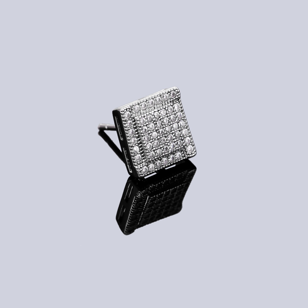 Square Zircon Stud Earrings For Men And Women Elegant Accessories_voghion.com