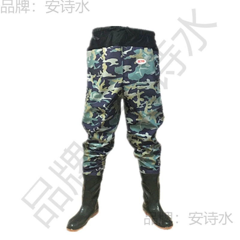 齐腰下水裤加厚半身防水衣服雨裤钓捕鱼水叉裤透气男连体雨鞋雨裤