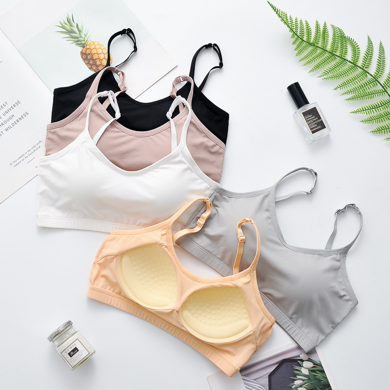 Cross-border one-piece fixed Cup strap beauty back underwear rib ice silk tube top girl Anti-exposure bottoming wrapped chest