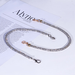 New dollar bag chain highlight dinner bag chain lobster buckle diamond wallet chain handle accessories