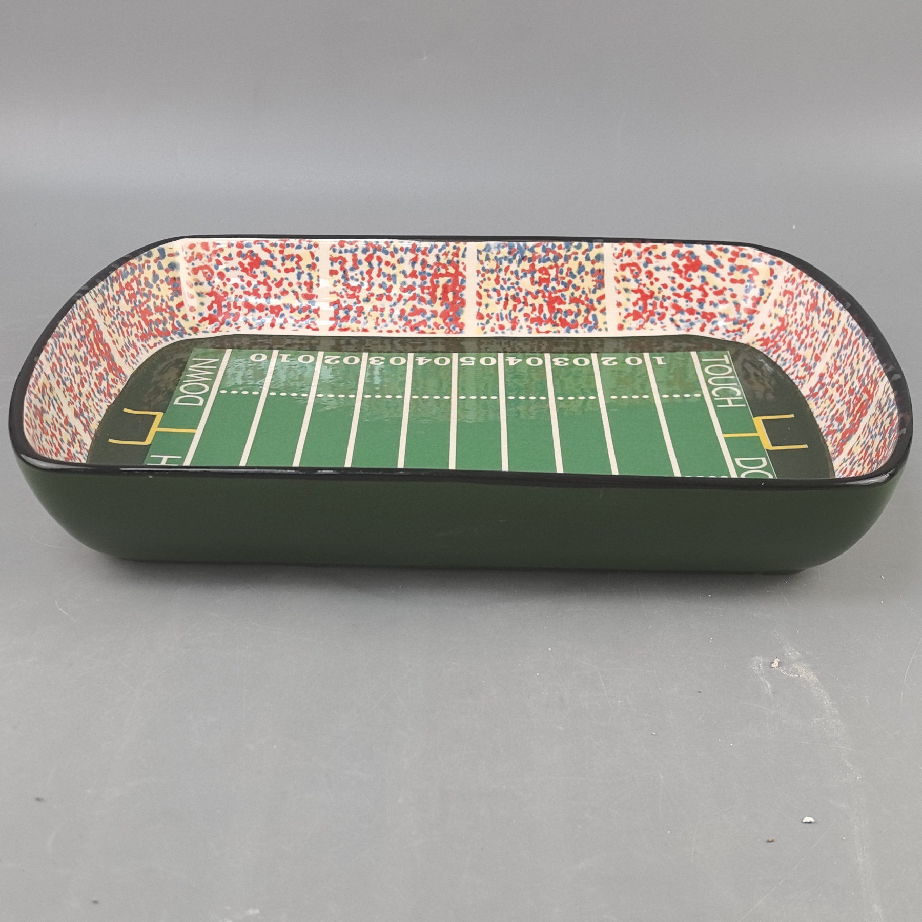 Conjuntos de platos de cerámica bandeja de fiesta de rugby transfronteriza patatas fritas de arroz estilo de barco de cumpleaños decoración de la puerta trasera