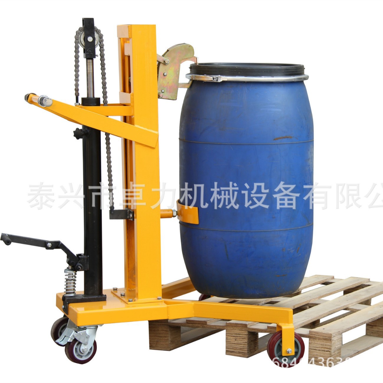 江苏直销脚踏式直角支腿液压油桶搬运车