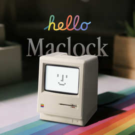 顽豹Maclock麦金塔闹钟复古经典造型桌面摆件数字时钟科技感新品