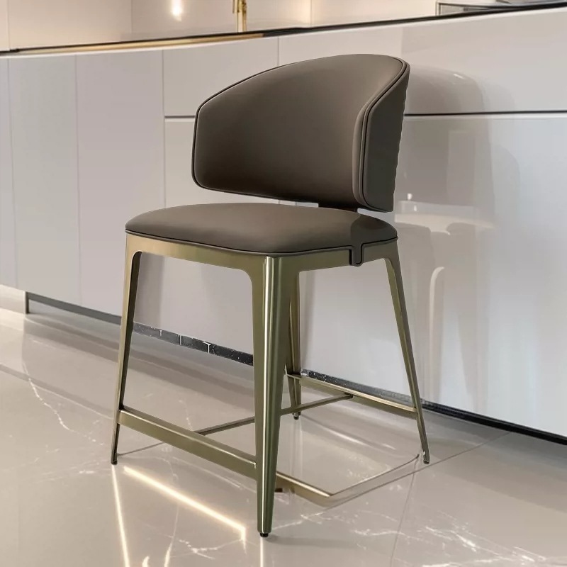 Italian-Style Light Luxury Stainless Steel Ripple Chair Bar Chair Home Dining Island Leisure Dining Chair Restaurant Cafe Trendy Chair