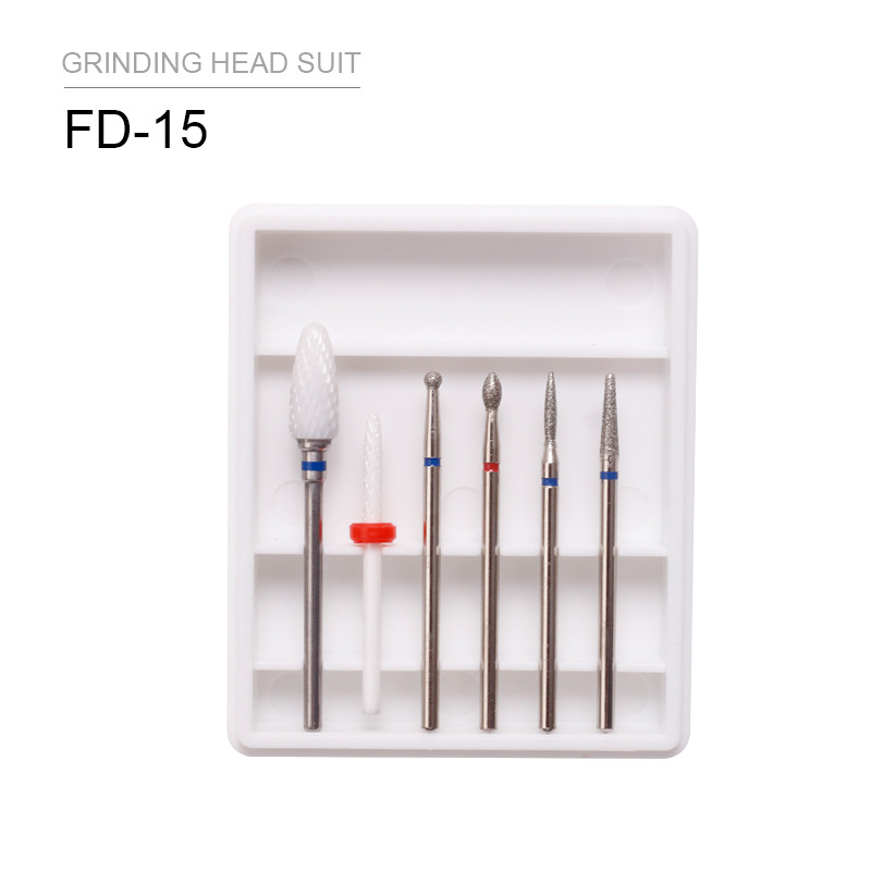 Transfronterizo manicuras aleación de tungsteno acero abrasivo conjunto abrasivo cepillo de pulido herramienta de pulido de piel muerta