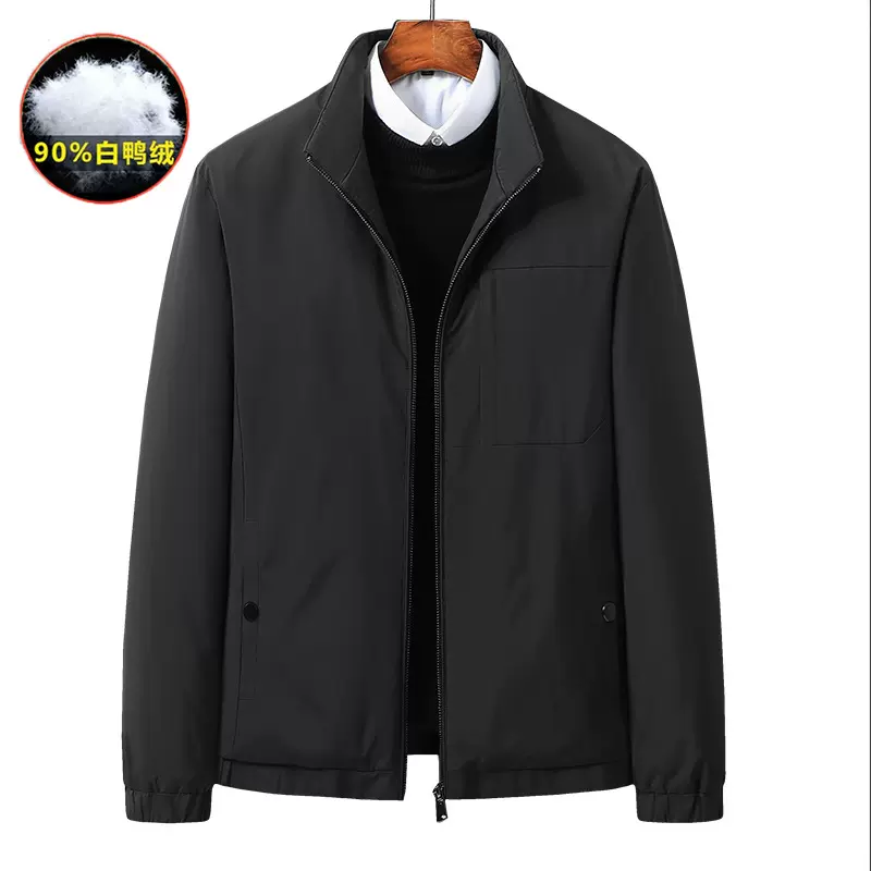 新款男装百搭立领羽绒服白鸭绒2024简约商务日常休闲羽绒服外套男
