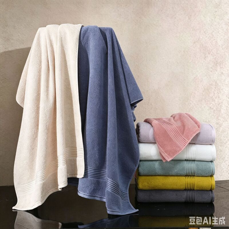 Cross-border dropshipping of combed cotton 32-ply plain color textured face towels, bath towels, and hotel thickened beach towels Cross-border dropshipping of combed cotton 32-ply plain color textured face towels, bath towels, and hotel thickened beach towels