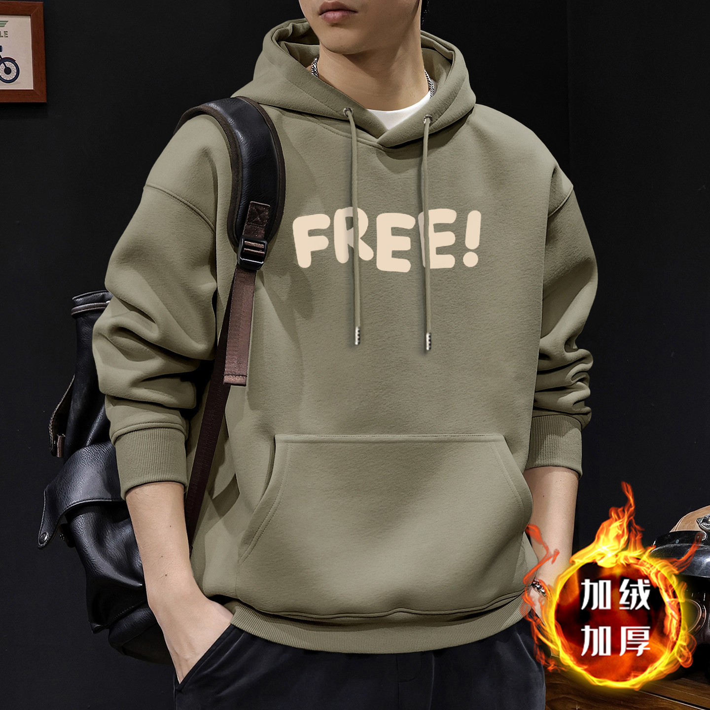 American otoño invierno estilo vintage chaqueta de hombre ropa de moda suelta encapuchada in-mode chaqueta pesada para hombres