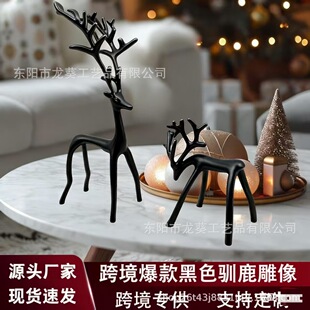 �羳����Set of 2 Black Reindeer Statues�Ͻ�2���׺�ɫ�Z¹����